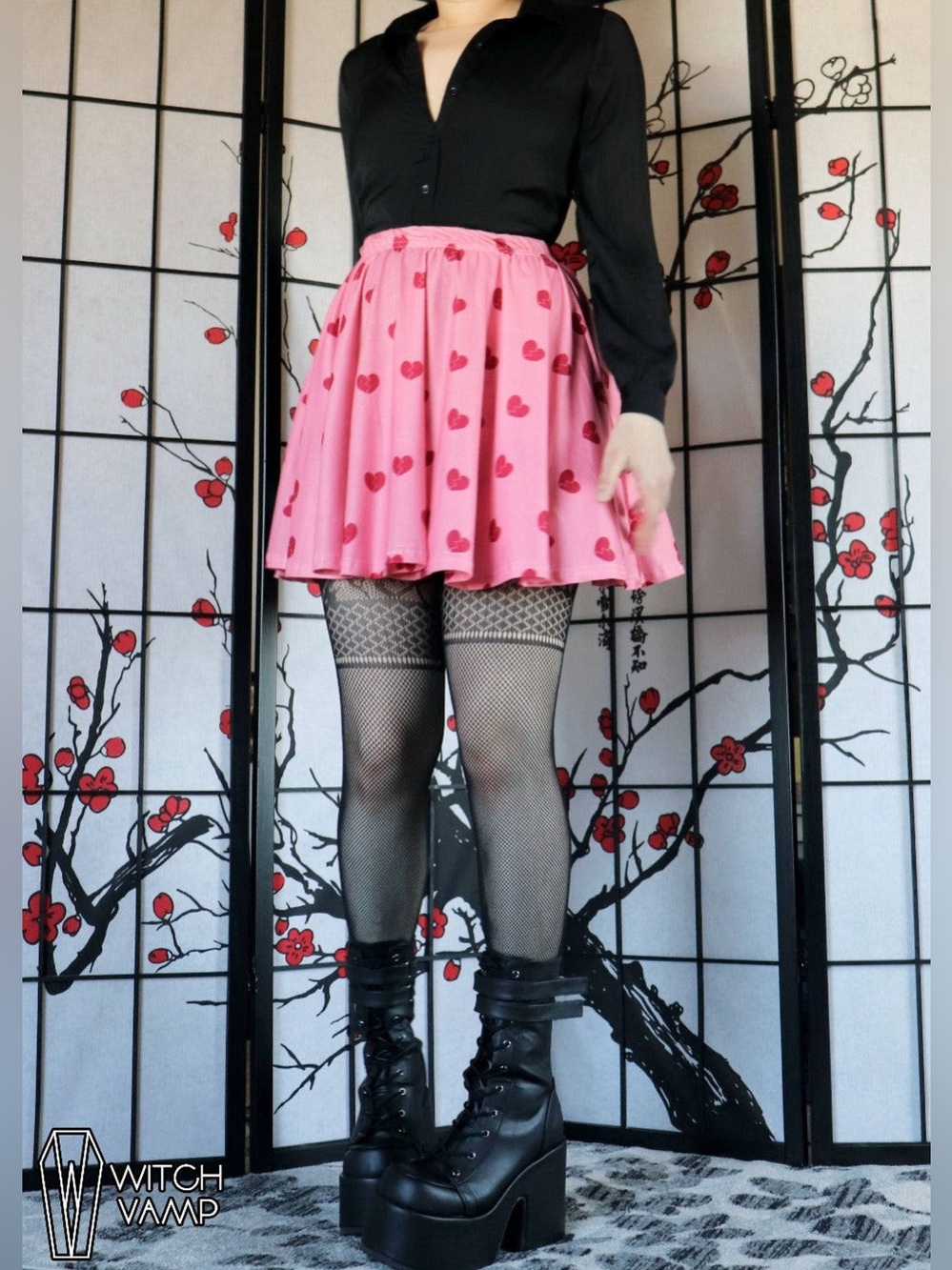 Broken Heart Skater Skirt With Pockets (Retired) Size L NWOT
